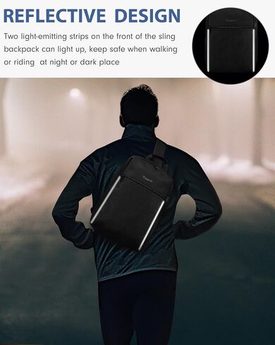 Taygeer Mens Sling Bag, Large Crossbody Sling Backpack with Convertible Shoulder Strap, Multipurpose Lightweight Cross Body Chest Shoulder Bag Casual Daypacks for Travel Outdoor Cycling Hiking, Black in Saudi Arabia