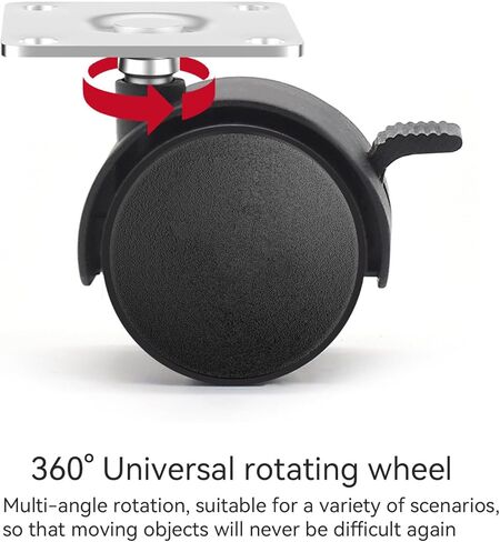 مجموعة عجلات أثاث مقاس 2.54 سم مكونة من 5 عجلات بلاستيكية لعربة الاستبدال، وعجلات دوارة صغيرة من بلاستيك النايلون الأسود مع براغي، تستخدم لمقاعد العمل وطاولة خزانة الأدراج المتحركة in Kuwait