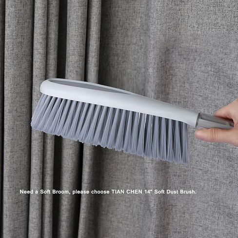 Dusting Brush, 13" Short Thick Firm Plastic Bristles, Medium Handheld Broom, Cleaning Heavier Litter, Workbench, Machine(Gray, 13 inch) in Kuwait