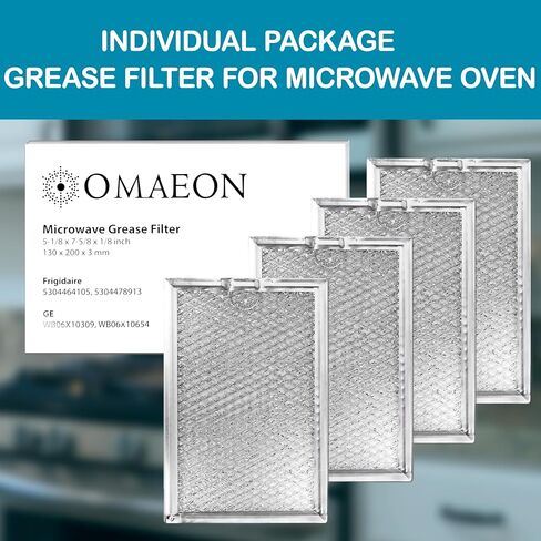 [2 Pack] WB06X10309 Microwave Grease Filter Replacement 7.62" x 5.12" – Fits GE Stove WB06X10359, Hotpoint, Kenmore & LG Microwaves – Aluminum Mesh Vent Filters for Over-the-Range Ovens in Kuwait