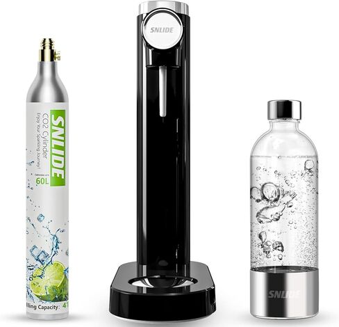 Soda Maker, with Aluminium Cylinder with CO2, Soda Water Machine with 1L Pet Bottle & DIY Stickers, Easy to Operate, Sparkling Water Maker for Home in Kuwait