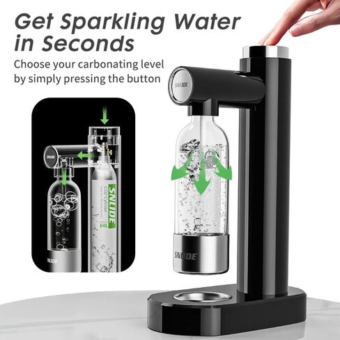 Soda Maker, with Aluminium Cylinder with CO2, Soda Water Machine with 1L Pet Bottle & DIY Stickers, Easy to Operate, Sparkling Water Maker for Home in Kuwait