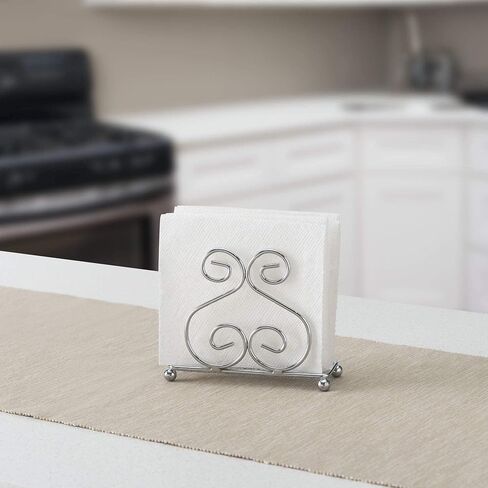 حامل مناديل فولاذي من مجموعة هوم بيسيكس، منظم موزع مناديل قائم بذاته لسطح المطبخ، متين، قوي، ديكور منزلي، أسود in Kuwait