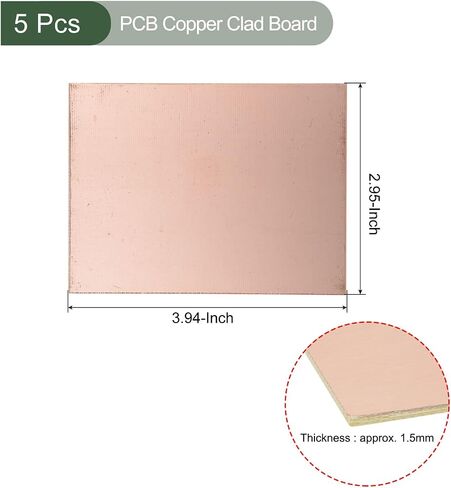 YOKIVE 5 Pcs PCB Copper Clad Board, FR4 Single-Sided Blank Circuit Boards, Great for Electronic Hobbies, Etching, Circuit Projects (70mmx50mmx0.8mm) in Saudi Arabia