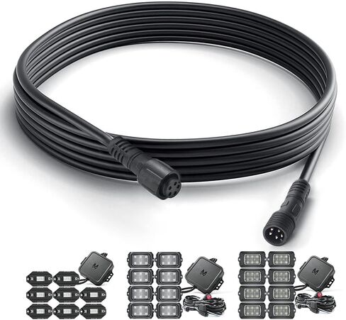 MICTUNING 6.56FT 3Pin Extension Wire Cable Cord for V1 W1 C2 RGB+IC Series Lights and P1s Switch Panel (1 pcs) in Kuwait