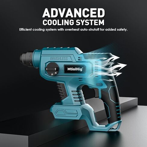 7/8" Rotary Hammer Drill for Makita 18V Battery: SDS-Plus Cordless Drill with Safety Clutch for Concrete Masonry, 2.5 Joules Power Drill, Including 4 Drill Bits in Kuwait