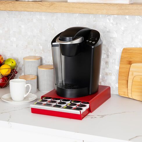 Mind Reader Single Serve Coffee Pod Drawer, 30 Pod Capacity, Countertop Organizer, 10.5"L x 12.75"W x 2.5"H, Black in Kuwait