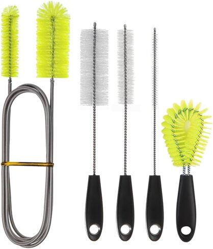 Double-Headed Two Way Nylon Cleaning Brush Drain Brush Flexible Hose 65.7 inches and 4 pcs with Handles Straw Cleaning Brush All 0.23-1.1inch Diameter Size Tubes Suitable (Blue (Color))… in Kuwait
