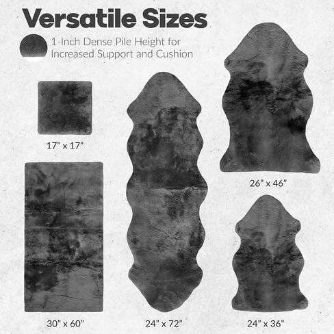 Natural Sheepskin for Bed Sores and Skin Irritation | 100% Real Medical Sheepskins with Non-Slip Back for Pain Relief and Discomfort, Wool Seat Pad, Charcoal Grey, 17 in. x 17 in. in Saudi Arabia