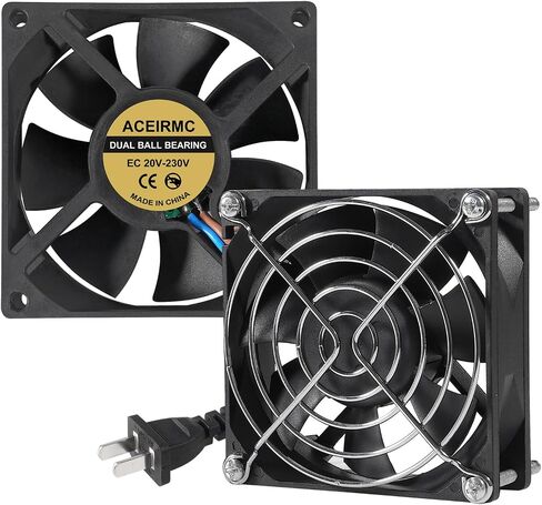2pcs Blower Cooling Fan 120x25mm 110V 220V AC Powered Cooling Fan Dual-Ball Bearings 3 to 12V Speed Controller Fan for Receiver DVR Compatible with PlayStation Xbox Component in Saudi Arabia