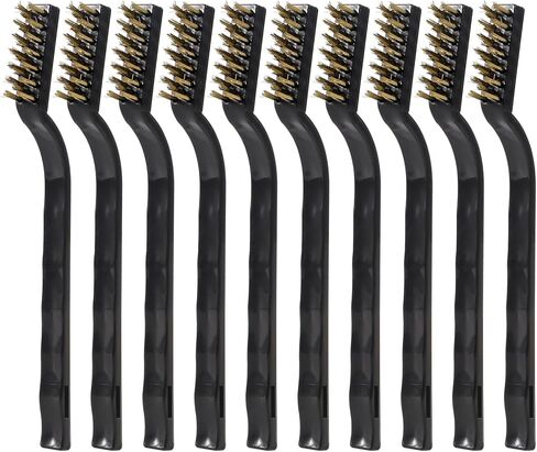 10pcs 3D Printer Nozzle Cleaning Copper Wire Toothbrush Tool Copper Brush Handle Hot Bed Cleaning Toothbrush in Saudi Arabia
