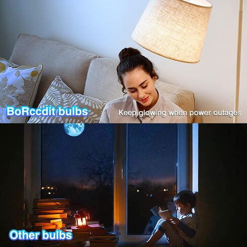 BoRccdit 10PK LED Light Bulb Emergency-Rechargeable-Light-Bulbs Keep Lighting During Power Outage 12W 6500K LED 65W Equivalent Light Bulbs 1200 mAh Battery Backup Light Bulbs for Home Power Failure in Saudi Arabia