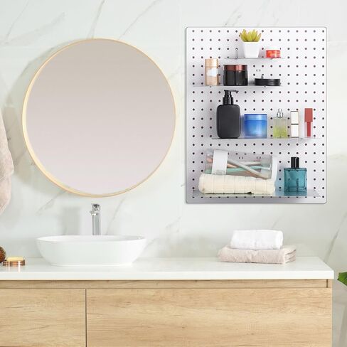 4 عبوات من أرفف بيجبورد لتنظيم الحائط ودعامات أرفف بيجبورد وصينية فولاذية وإكسسوارات بيجبورد لتنظيم أدوات غرفة الحرف اليدوية والمنزل والمرآب وطاولة العمل والمطبخ (أسود، 10 × 4 بوصة) in Kuwait