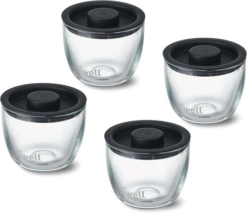 S'well Glass Meal Prep Bowls, Set of 4, 12 oz Leakproof Lids, Microwave and Dishwasher Safe, BPA-Free in Saudi Arabia