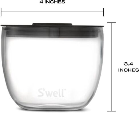 S'well Glass Meal Prep Bowls, Set of 4, 12 oz Leakproof Lids, Microwave and Dishwasher Safe, BPA-Free in Saudi Arabia