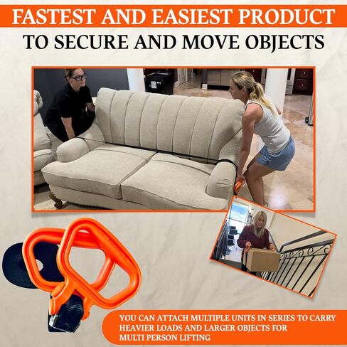 مقبض متعدد وأشرطة رفع للسحب، 2 مقبض متحرك قابل للتعديل، حزام أمتعة رافع للأثاث مع مقابض قابلة للتعديل لحمل الأثاث والأجهزة والمراتب والرياضة ومعدات التخييم in Kuwait