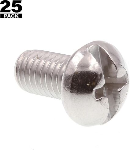 Prime-Line 9004025 Machine Screw, Round Head, Slotted/Phillips Combo, #10-32 X 3/8 in, Grade 18-8 Stainless Steel, Pack of 25 in Saudi Arabia