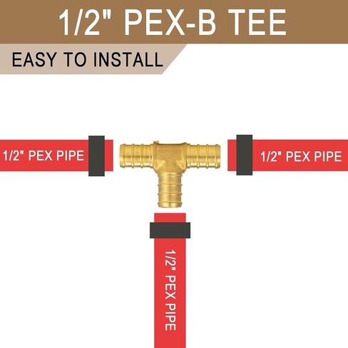 [4 قطع] Lingmfg 1/2 Pex صمام إيقاف 1/2 بوصة Pex صمام كروي مجعد للمياه الساخنة والباردة النحاسية in Kuwait