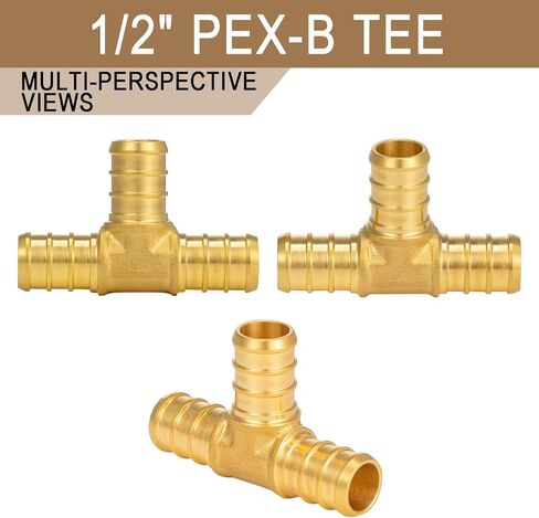 [4 قطع] Lingmfg 1/2 Pex صمام إيقاف 1/2 بوصة Pex صمام كروي مجعد للمياه الساخنة والباردة النحاسية in Kuwait