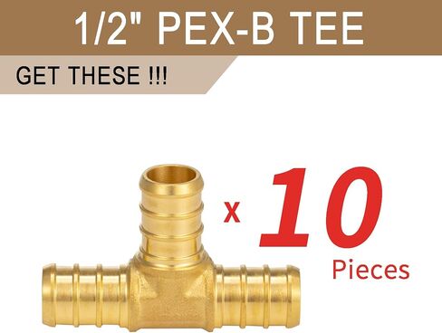 [4 قطع] Lingmfg 1/2 Pex صمام إيقاف 1/2 بوصة Pex صمام كروي مجعد للمياه الساخنة والباردة النحاسية in Kuwait