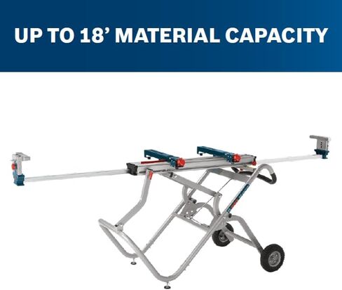 Bosch T4B Portable Gravity-Rise Miter Saw Stand with Wheels, 18' Material Capacity in Saudi Arabia