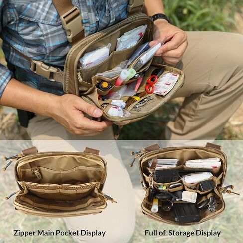 Tactical Chest Pack EDC Chest Bag 2L Utility Molle Chest Rig Pouch with CCW Compartment Adjustable Strap Outdoor in Kuwait