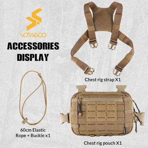 Tactical Chest Pack EDC Chest Bag 2L Utility Molle Chest Rig Pouch with CCW Compartment Adjustable Strap Outdoor in Kuwait