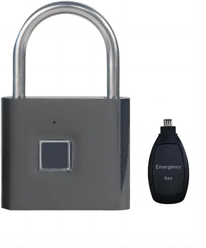 Fingerprint Padlock with Emergency Key, IP66 Waterproof and Rustproof, Outdoor Indoor Universal Smart Lock for Warehouses, Gym, Schools, Homes, Office Cabinets in Kuwait