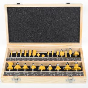 Router Bits Set 1/4 Inch Shank - BAIDETS 15 Pieces 1/4" Tungsten Carbide Router Bits, Woodwork Tools