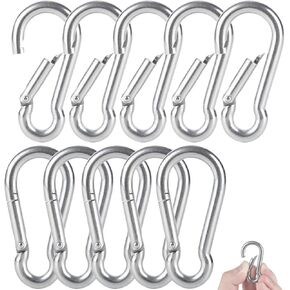 Stainless Steel Spring Snap Hook Carabiner - Heavy Duty Carabiners - 304 Stainless Steel Clips - Keychain Quick Links