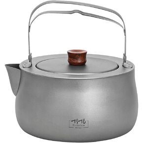 TiTo Titanium 800ml/27fl oz Titanium Kettle with Folding Handle Filter Teapot Ultralight Portable Coffee Boil Water Pot for Outdoor Camping Hiking Travel Backpacking Drinkware (N2-Ice Gold Colorful)