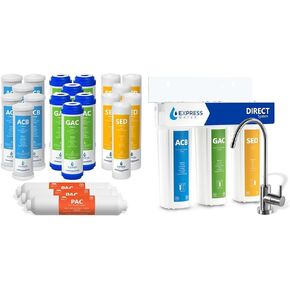 Express Water 3 Year Reverse Osmosis Replacement Filter Set with Direct Water Filtration System and Faucet