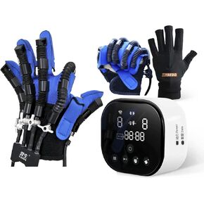 Hand Rehabilitation Robot Gloves, E10 Upgrared Model with Rotary Switch Controled Individual Finger Training, Finger Hand Exercise Recovery Equipment for Hand Dysfunction Patients