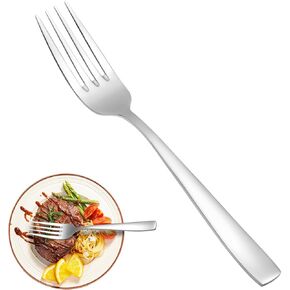 12 Piece Dessert Forks Set, Food-Grade Stainless Steel Silverware Forks, Salad Forks, Metal Forks for Home, Kitchen or Restaurant, Mirror Polished, Dishwasher Safe - 8 Inch