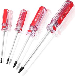 4 Pcs Torx Security Screwdriver Set with Magnetic Tip Plastic Grip, Torx Screwdriver for Computer Repairing (T8 T9 T10 T15)
