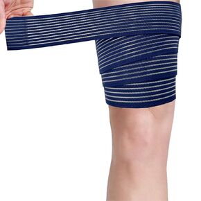 Thigh Support Compression Bandage Sleeve for Women and Men, Lower Leg Compression Wrap Brace for Thigh Pain, Shin Splint Guard for Football, Tennis, Volleyball, One Size Fit Most, Adjustable