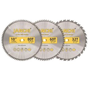 3Pack Combo 12-Inch 32T & 80T & 100T Woodworking Saw Blades with 1" Arbor, 098" Thin Kerf Alternating Top Bevel Tungsten Carbide Teeth Miter/Siding Miter Saw Blade Ideal for Various Woods Cutting