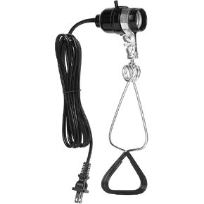 Simple Deluxe 1-Pack 18/2-Gauge Brooder and Heat Clamp Lamp with Bakelite Socket 150 Watt 6 Feet Cord, Black