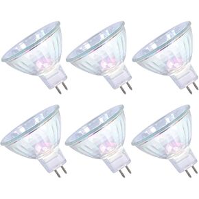 MR16 Bulb, Dimmable, 4000Hr Long Lifetime, Warm White, GU5.3 Bi-Pin Base Spotlight for Indoor, Halogen 6Pack