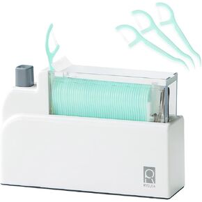 Floss Pick Dispenser with 40 Count Double Thread Flossers, Cleaning Teeth More Deeply, Sealed Storage (Green)