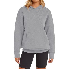 MEROKEETY Women's 2024 Fall Oversized Hoodie Long Sleeve Pullover Sweater Ribbed Knit Sweatshirt with Pockets in Saudi Arabia