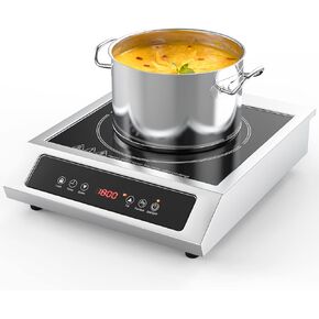 Commercial Induction Cooktop Portable 1800W,ANHANE Countertop Burner Induction Hot Plate Electric for Cooking,9 Temp Levels,3 Hours Timer,Auto-Shut-Off,Touch Panel,Child Safety Lock