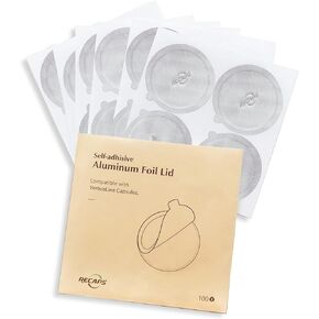 RECAPS Aluminum Foils Lids Seals to Reuse Coffee Pods Reusable Coffee Filter Refillable Filter Compatible with Nespresso VertuoLine Vertuo Only 100 Pcs 62mm