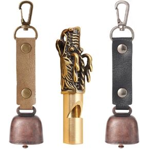 Bear Bell Whistle Set, Outdoor Metal Bell Pendant, Survival Whistle, Camping Bell Accessory, Magnetic Mute Design, For Outdoor Camping, Hiking, Emergency Survival