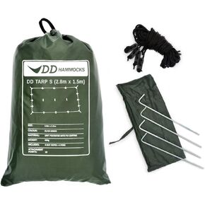 DD Hammocks - DD Tarp S - Olive green (9ft x 5ft) - 100% Waterproof Lightweight Compact & Multifunctional Rainfly Tarp Tent Bivvi Day Shelter for Camping Backpacking Bikepacking Adventure & Hiking