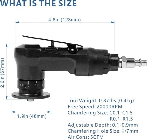 2-in-1 Mini Air Chamfer Tool for Chamfering and Round Cornor on Metal, Arc Corner 45 Degree Pneumatic Beveling Trimming Deburring Machine in Saudi Arabia