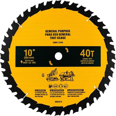 2 حزمة من شفرات منشار الطاولة 10 بوصة 40T/60T المتوافقة مع Dewalt | شفرة منشار طاولة/ميتري 10 بوصة، تحل محل DWA11040/DWA11060، لمسة نهائية رائعة in Kuwait