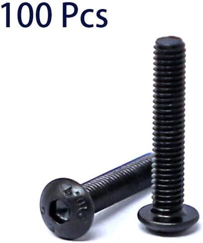 Iexcell 100 قطعة M5 × 8 مم درجة الخيط 0.8 مم سبائك فولاذية 10.9 درجة مقبس سداسي الشكل زر رأس غطاء براغي مجموعة مسامير، لمسة نهائية من أكسيد الأسود in Kuwait
