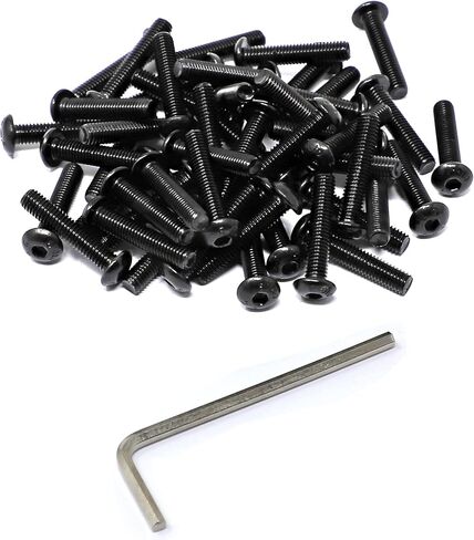 Iexcell 100 قطعة M5 × 8 مم درجة الخيط 0.8 مم سبائك فولاذية 10.9 درجة مقبس سداسي الشكل زر رأس غطاء براغي مجموعة مسامير، لمسة نهائية من أكسيد الأسود in Kuwait