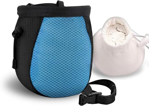 Climbing Chalk Bag - with Chalk Ball - Adjustable Black Chalk Bag for Rock Climbing Equipment in Saudi Arabia